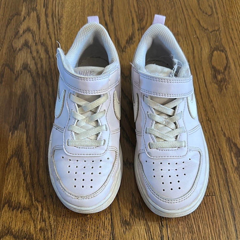 Kids lilac Nike Air Athletic Sneakers with velcro Strap